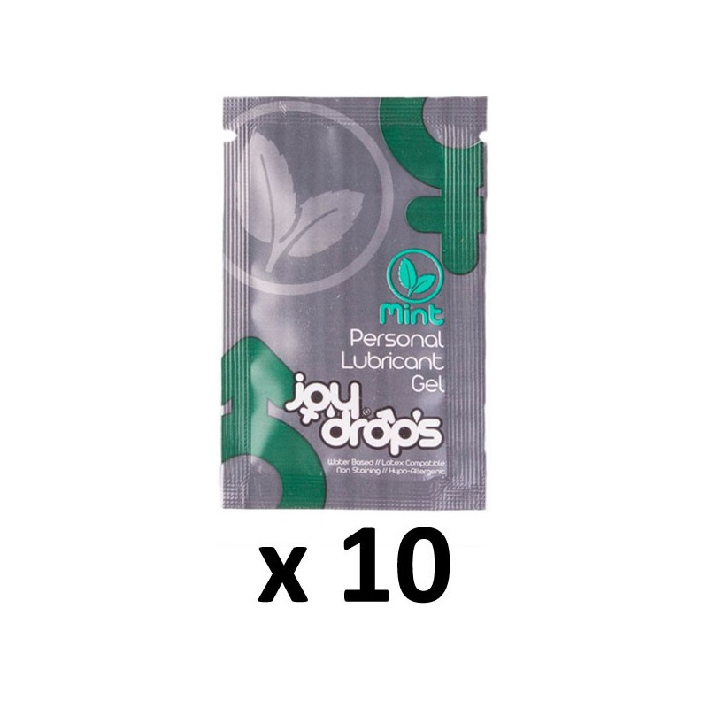 Joy Drops Lot de 10 dosettes Lubrifiant Arôme Menthe 5mL